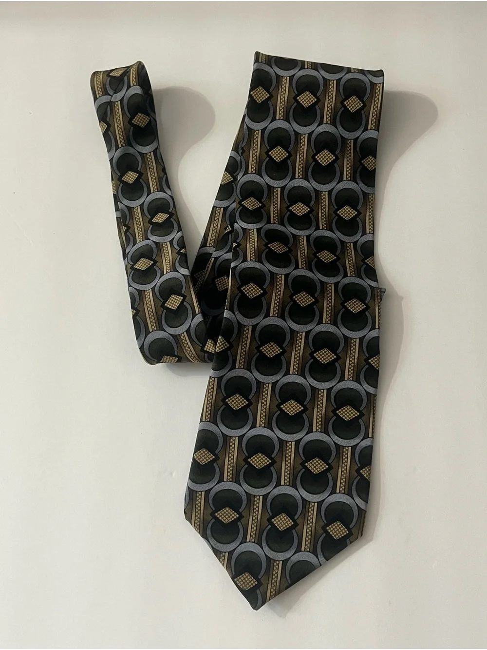 Stonehenge Cocktail Collection Vodka Under Microscope Silk Tie Geometric Vintage